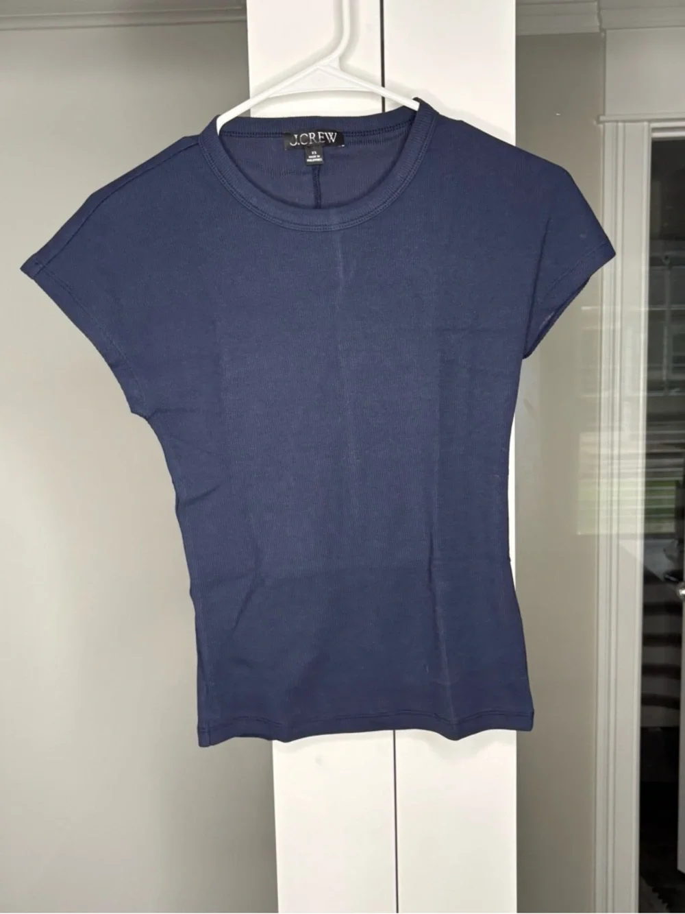 J. Crew Perfect Rib Dolman-sleeve T-shirt Navy Blue